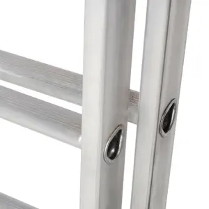 30 Rung Aluminium Double Section Extension Ladders & Stabiliser Feet 4m 7m