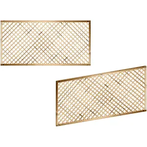 Premier Garden Supplies Elite Diamond Alderley Standard Trellis (Pack of 7) Width: 6ft x Height: 3ft Fence Panel Topper