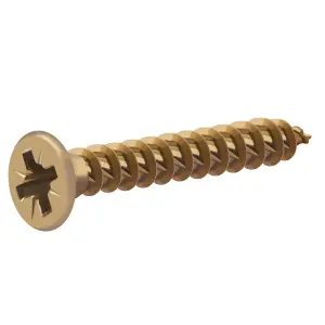 TurboDrive PZ Yellow-passivated Steel Screw (Dia)3.5mm (L)25mm, Pack of 100