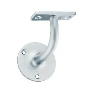 2x Heavyweight Handrail Bannister Bracket 80mm Projection Satin Chrome