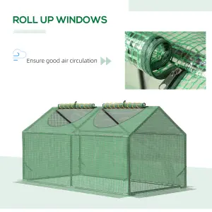 Outsunny Greenhouse Plants Foil Tomato Vegetable House W/ 2 Windows Green