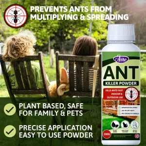 Aviro Ant Killer Powder - Naturally Derived, Pet Friendly Ant Powder Approved For Use On Lawns & Ant Nests. 300g