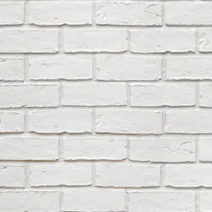 Colours Off white Brick effect Blown Wallpaper Sample