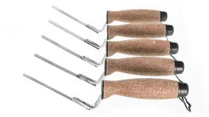 Toolty Tuck Pointing Jointing Finger Trowel Set with Cork Handle Stainless Steel - 5 PCS 6, 8, 10, 12, 14mm Bricklayer DIY