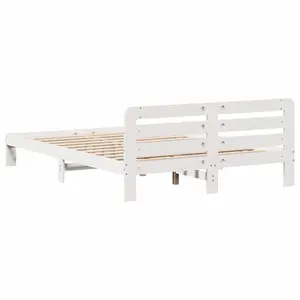 Berkfield Bed Frame without Mattress White 140x200 cm Solid Wood Pine