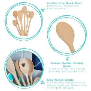 Argon Tableware Wooden Cooking Spoons - 20cm - Pack of 12