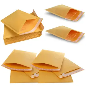 100 x Size 7 (240x320mm) Gold Padded Bubble Lined Postal Mailing Shipping Peel & Seal Closure Cushioned Envelopes