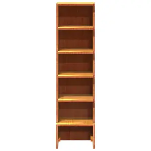 Shoe Cabinet Wax Brown 28x30x104 cm Solid Wood Pine