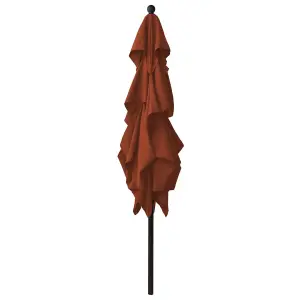 Berkfield 3-Tier Parasol with Aluminium Pole Terracotta 2.5x2.5 m