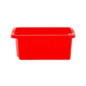 Wham 4x Stack & Store 16L Mixed Colour Plastic Storage Boxes. Home, Office, Classroom, Playroom, Toys, Books. L42 x W32 x H17cm