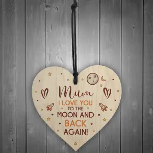 Mothers Day Gift for Mum Wooden Heart Birthday Gift For Her Thank You Keepsake