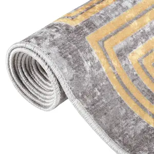 Rug Washable 190x300 cm Grey Anti Slip