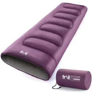 Envelope Sleeping Bag 2 Season Single Adult Outdoor Camping 200gsm Purple Trail