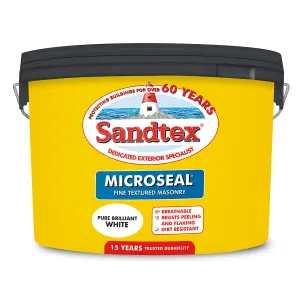 Sandtex Pure brilliant white Textured Masonry paint, 10L