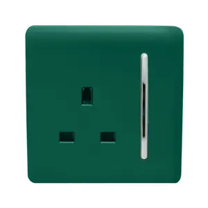 Trendiswitch DARK GREEN 1 Gang 13 Amp Switched Socket