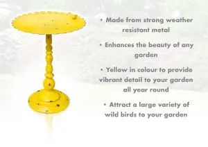 Outdoor Garden Free Standing Weatherproof Pedestal Easy Assemble Bird Bath