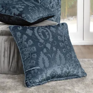 Trinity Jacquard Blue Filled Cushion