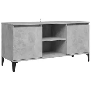 Berkfield TV Cabinet with Metal Legs Concrete Grey 103.5x35x50 cm