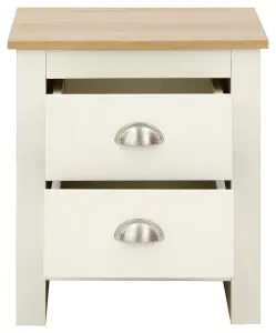 GFW Lancaster 2 Drawer Bedside Cream