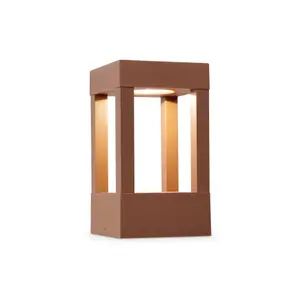 Luminosa Agra LED Outdoor Pedestal Light Rust Brown IP54