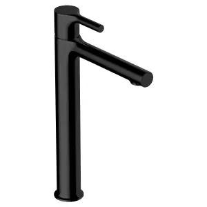 RAK Sorrento Tall Matt Black Modern Basin Tap Solid Brass