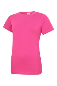 Uneek - Unisex Classic Crew Neck T-Shirt - Reactive Dyed - Hot Pink - Size M