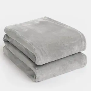 Brentfords Ultra Soft Blanket Throw Warm Flannel Fleece - Slate, 120 x 150cm