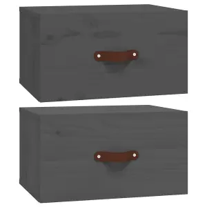 Berkfield Wall-mounted Bedside Cabinets 2 pcs Grey 40x29.5x22 cm