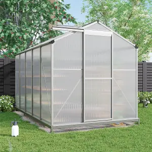 Garden Plants Grow House with Aluminium Frame Large Walk-In Green House with Door and Window 10x6ft