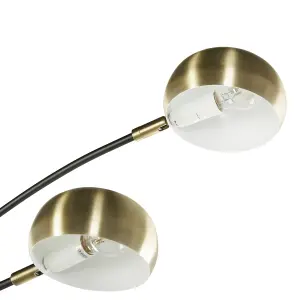 5 Light Metal Floor Lamp Black and Gold FLINDERS