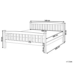 Wooden EU King Size Bed White GIVERNY