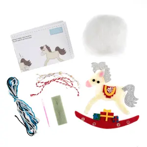 FELT KIT R/HORSE - Felt Decoration Kit: Christmas: Rocking Horse - Trimits