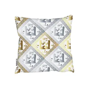 Cushions - Egyptian Hieroglyphs in Gold & Silver (Cushion) / 45cm x 45cm