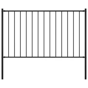 Khine Metal Fence Panels Included Black / 1.7m W x 1m H