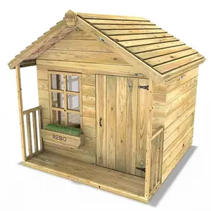 Rebo 5FT x 5FT Childrens Wooden Garden Playhouse - Sparrow