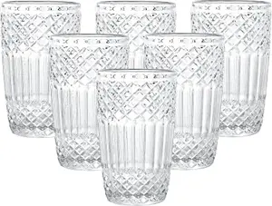 simpa 380ml Royal Posh Highball Drinking Glasses, Set of 6