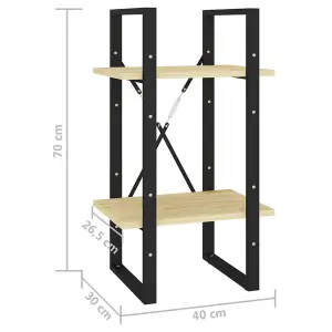 Berkfield 2-Tier Book Cabinet 40x30x70 cm Solid Pine Wood