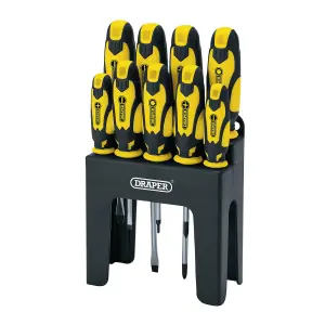 Draper  Soft Grip Screwdriver Set, Yellow (9 Piece) 16728