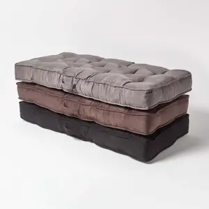 Homescapes Grey Faux Suede 2 Seater Booster Cushion