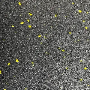 Rubber Crumb Gym Floor Tiles - 1m x 1m - 10mm -  Yellow Fleck