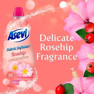 Asevi Fabric Softener Laundry Conditioner Concentrated Rosehip 60W 1380ML