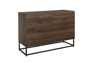 Birlea Houston 6 Drawer Chest Walnut