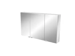 Imandra Compact Matt Mirror effect Triple Bathroom Cabinet Mirrored (H)600mm (W)1000mm