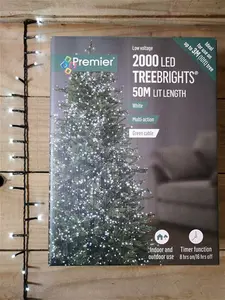 Set Of 2,000 White LED Treebright Christmas Lights With Optional 8Hr On/16Hr Off Timer