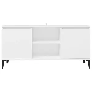 vidaXL TV Cabinet with Metal Legs White 103.5x35x50 cm