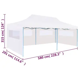 Berkfield Folding Pop-up Partytent with Sidewalls 3x6 m Steel White