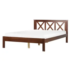 Wooden EU Double Size Bed Dark TANNAY