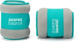 Core Balance Teal Ankle And Wrist Weights Adjustable Strap Neoprene Fabric Set Of 2 (0.5Kg To 2Kg)