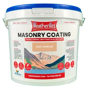 Weatherflex Smooth Premium Masonry Paint - 10L - Hazel Dormouse -  For Brick, Stone, Concrete Block, Concrete, Render