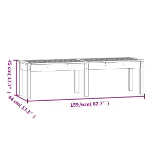 Berkfield 2-Seater Garden Bench 159.5x44x45 cm Solid Wood Douglas